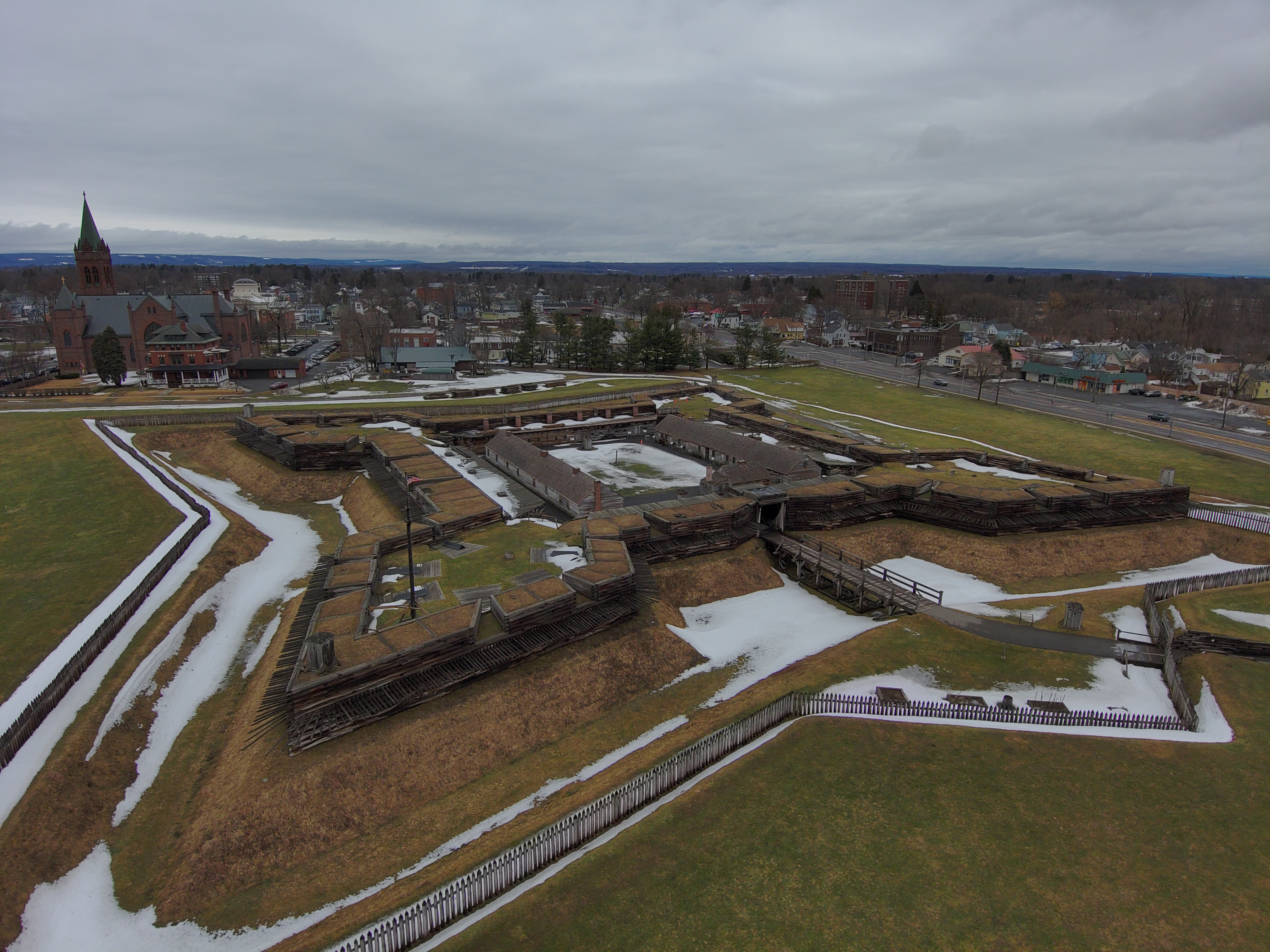 Drone photo of historic fort